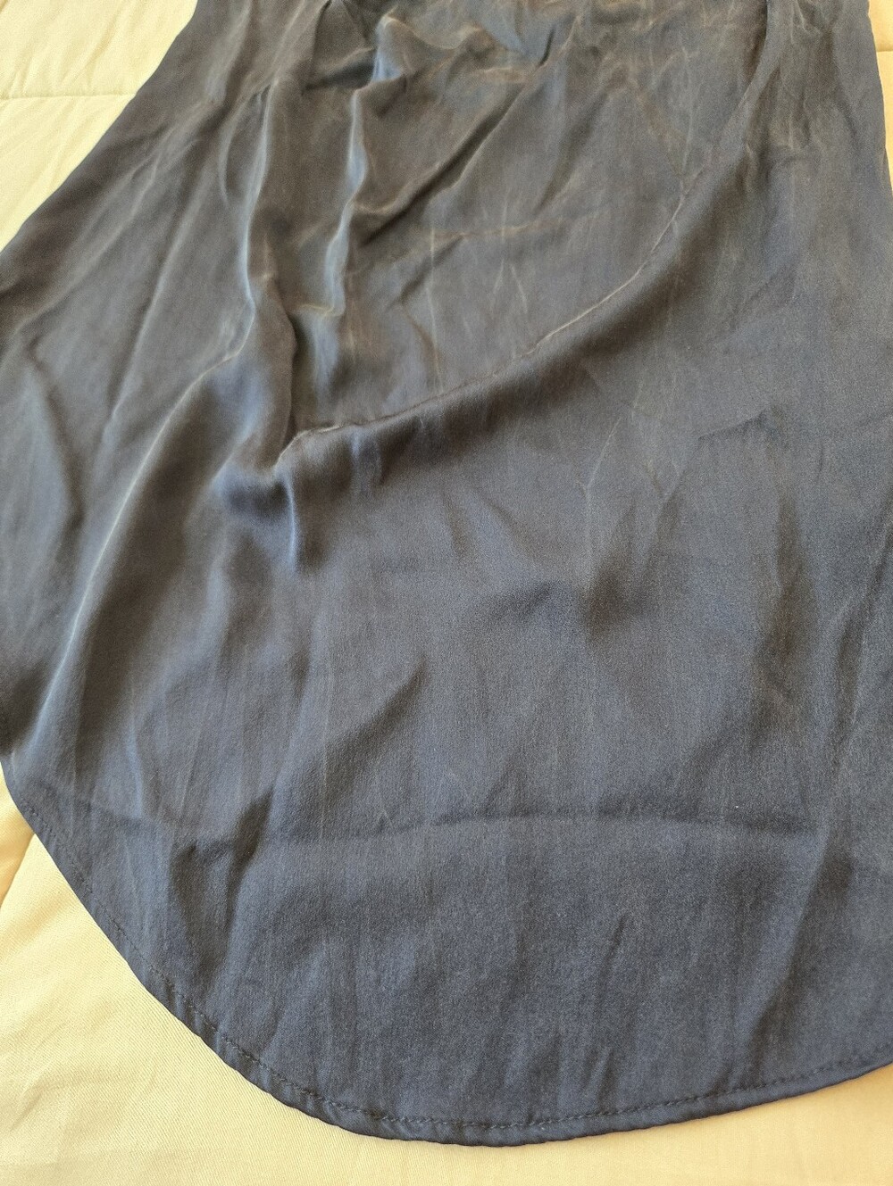 KES Navy Silk Bias Cut Midi Asymetrical Sleeveless Dress, Estimated Size S - Picture 7 of 11